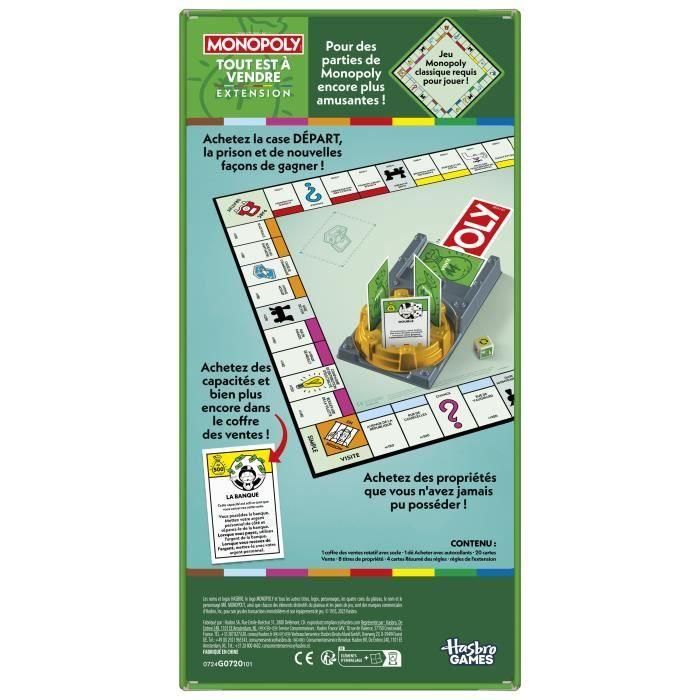 Expansión Monopoly Todo está en venta, hace que el clásico juego Monopoly sea más divertido y rápido, Juegos de mesa, 2-6 jugadores, 40 4 Expansión Monopoly Todo está en venta, hace que el clásico juego Monopoly sea más divertido y rápido, Juegos de mesa, 2-6 jugadores, 40 4