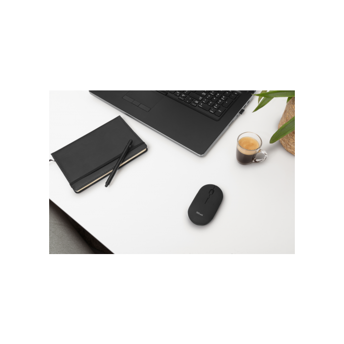 Trust Ratón Puck Inalámbrico Bluetooth 800-1200-1600 Dpi Ultrafino Ambidiestro Recargable Negro 2