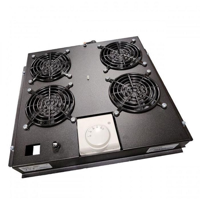 Lanview Bandeja de ventiladores con 2 ventiladores y termostato digital para armarios rack de suelo 19'' 800x800 - Refrigeración eficiente