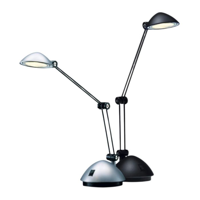 Archivo 2000 Lampara Escritorio 2000 LED 3W 200lm Luz Calida Plata Metalizado Brazo Articulado 2