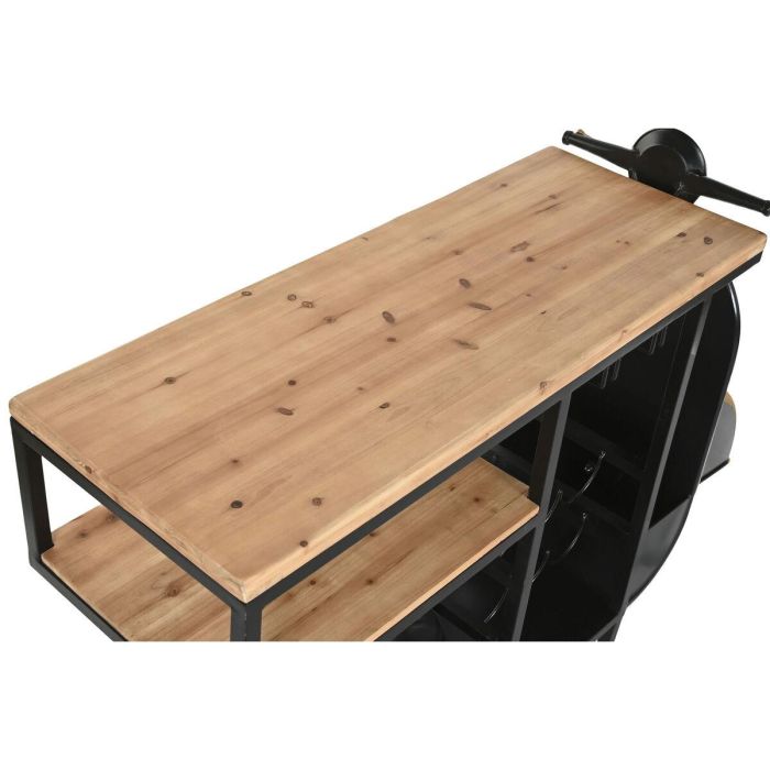 DKD Home Decor Botellero Urban Moto Negro y Dorado de Hierro y Abeto 36 x 92 x 134 cm 6