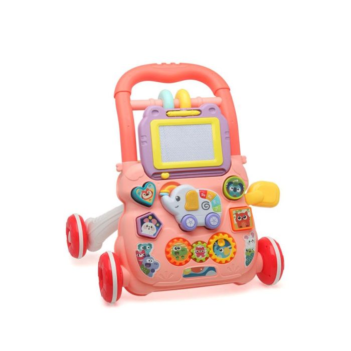 KioKids Correpasillos Andador de Actividades Interactivo para Bebés +12 Meses con Piano, Pizarra y Formas - Desarrollo y Paseo Rosa 2
