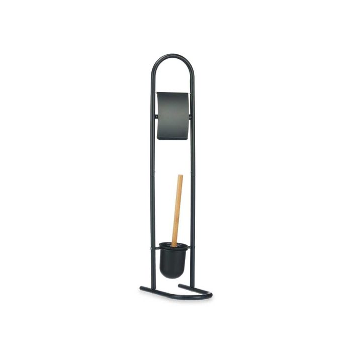 Portarrollo Escobilla Metal Bambu Negro Berilo 40X10CM (4 Unidades) 1 Portarrollo Escobilla Metal Bambu Negro Berilo 40X10CM (4 Unidades) 1