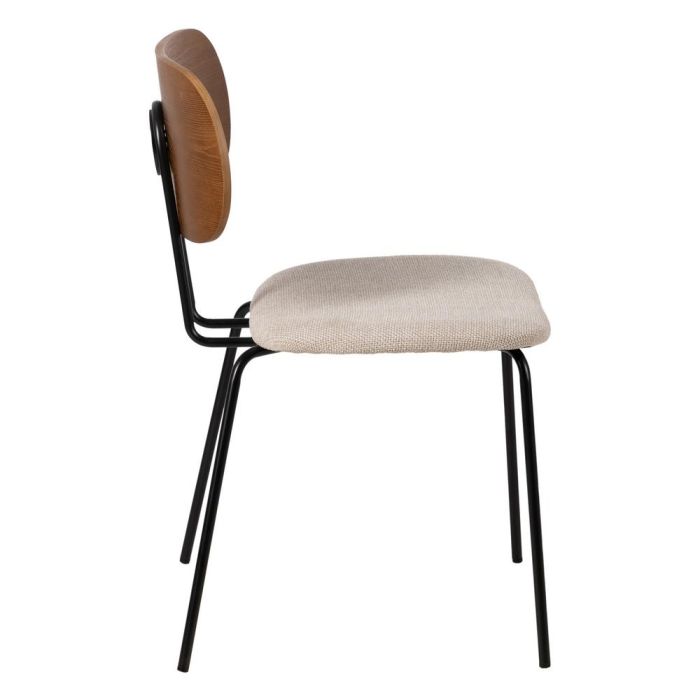 Silla Marrón-Crema Tejido-Metal Salón 48 X 55 X 82,50 cm