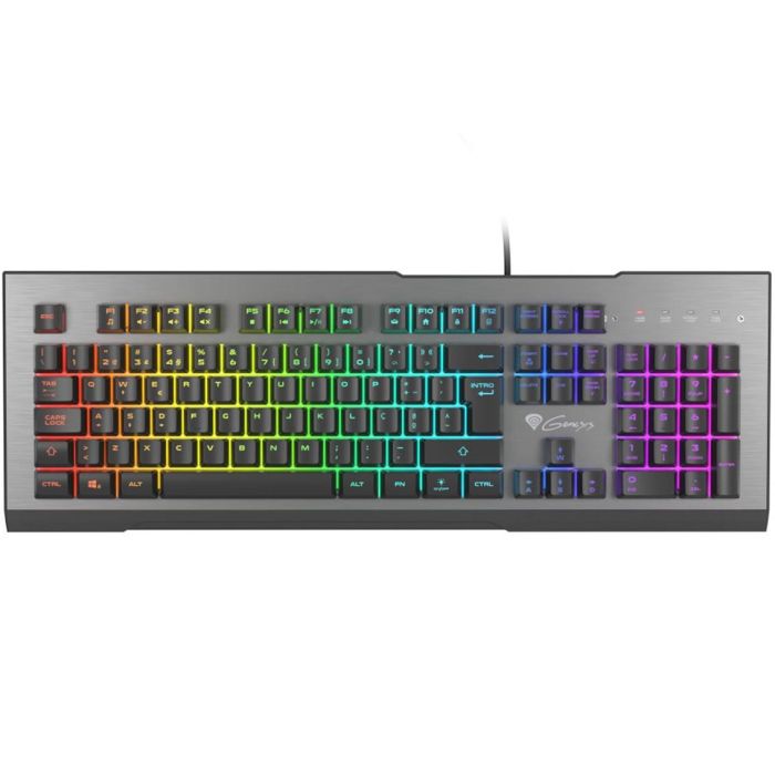 GENESIS Rhod 500 RGB Teclado Gaming Alámbrico USB Completo QWERTY Portugués Retroiluminación LED RGB Membrana Negro
