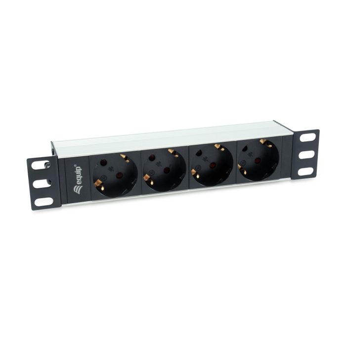 EQUIP REGLETA ALIMENTACION ALUMINIO RACK 10" 1U 4 TOMAS TIPO SHUCKO EURO CABLE 1.5m EQUIP REGLETA ALIMENTACION ALUMINIO RACK 10" 1U 4 TOMAS TIPO SHUCKO EURO CABLE 1.5m