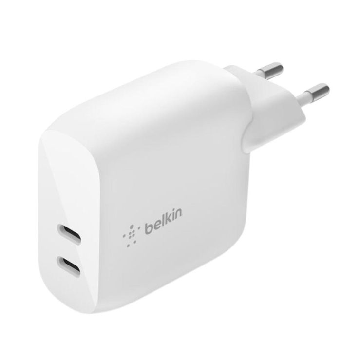 Belkin Cargador WCB006VFWH 40W 2X USB-C Blanco para Carga Rápida de Doble Dispositivo