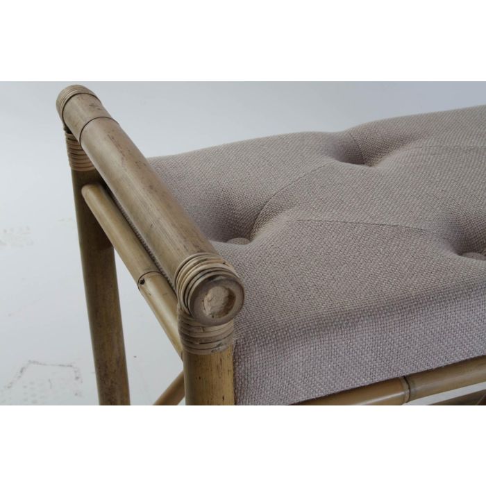 DKD Home Decor Descalzadora Tropical Marron Beige Bambu Algodon 44 x 54 x 100 cm 1