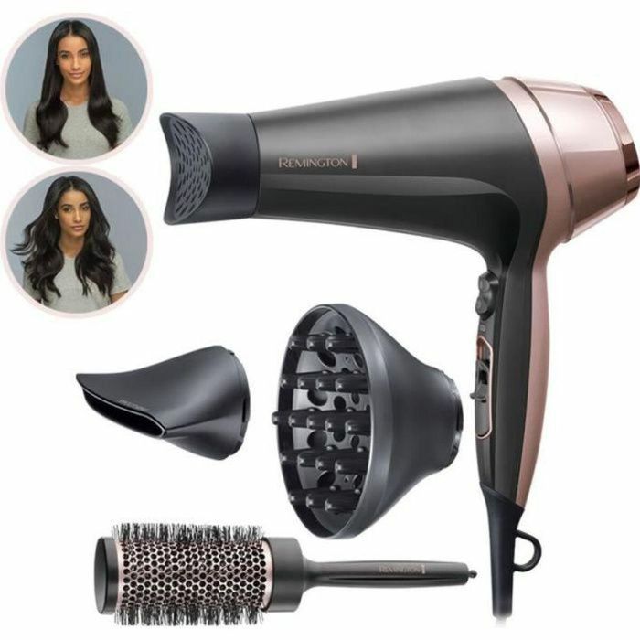 Set de peluquería Remington D5706, secador de pelo iónico Curl Confidence 2200W, cepillo de 45 mm, rejilla de cerámica, ligero, silencioso 1