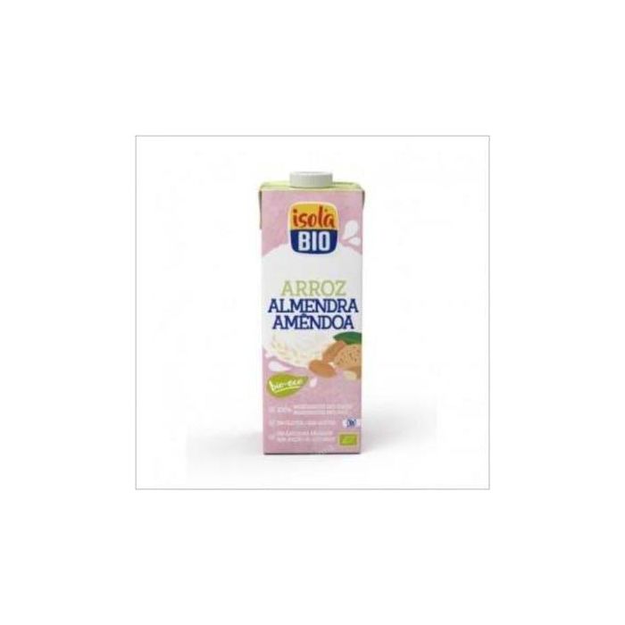 ISOLA Bebida Vegetal de Arroz con Almendra 1L Pack 6Uds. Sin Azúcares Añadidos, Sin Gluten