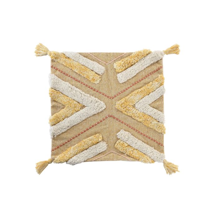 DKD Home Decor Funda Cojín Amarilla de Poliéster 50x50 cm con Cremallera
