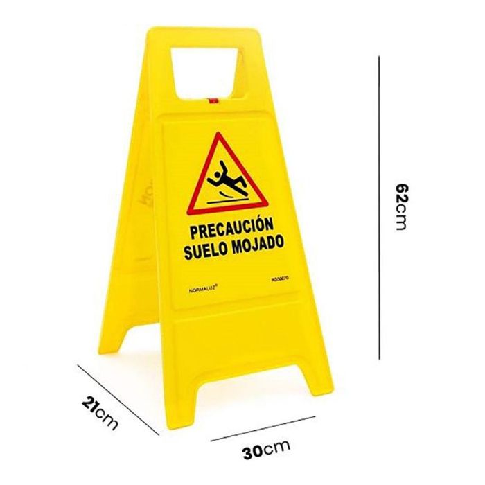 Normaluz Panel precaución suelo mojado amarillo/rojo/negro 30x21x62 cm 4