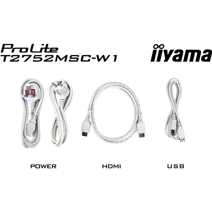 Iiyama T2752MSC-W1 Monitor táctil 27" Full HD IPS, 1920x1080, 10 puntos táctiles, HDMI, DisplayPort, USB Hub, Altavoces, Blanco 11 Iiyama T2752MSC-W1 Monitor táctil 27" Full HD IPS, 1920x1080, 10 puntos táctiles, HDMI, DisplayPort, USB Hub, Altavoces, Blanco 11
