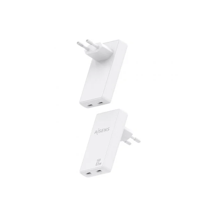 Aisens ASCH-65W2P077-W Cargador de Pared GaN 65W 2xUSB-C Blanco 2