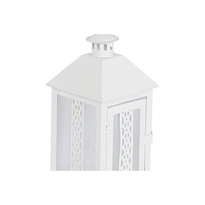 DKD Home Decor Farola Shabby Blanco de Hierro y Cristal 20x55x20 cm Set de 3 con Asa 4,5 kg 3 DKD Home Decor Farola Shabby Blanco de Hierro y Cristal 20x55x20 cm Set de 3 con Asa 4,5 kg 3