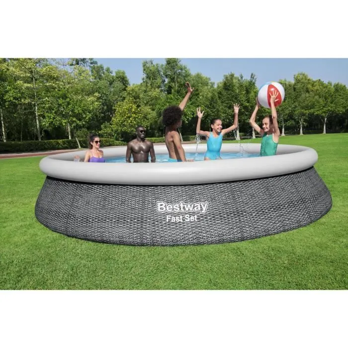 Bestway Piscina sobre suelo Fast Set - 457 x 84 cm - Redonda con Bomba y Cartucho de Filtración 4 Bestway Piscina sobre suelo Fast Set - 457 x 84 cm - Redonda con Bomba y Cartucho de Filtración 4