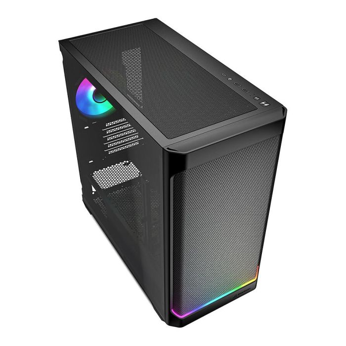 Sharkoon MK4W RGB Micro Torre PC Negro con Iluminación RGB Panel Lateral de Vidrio Templado