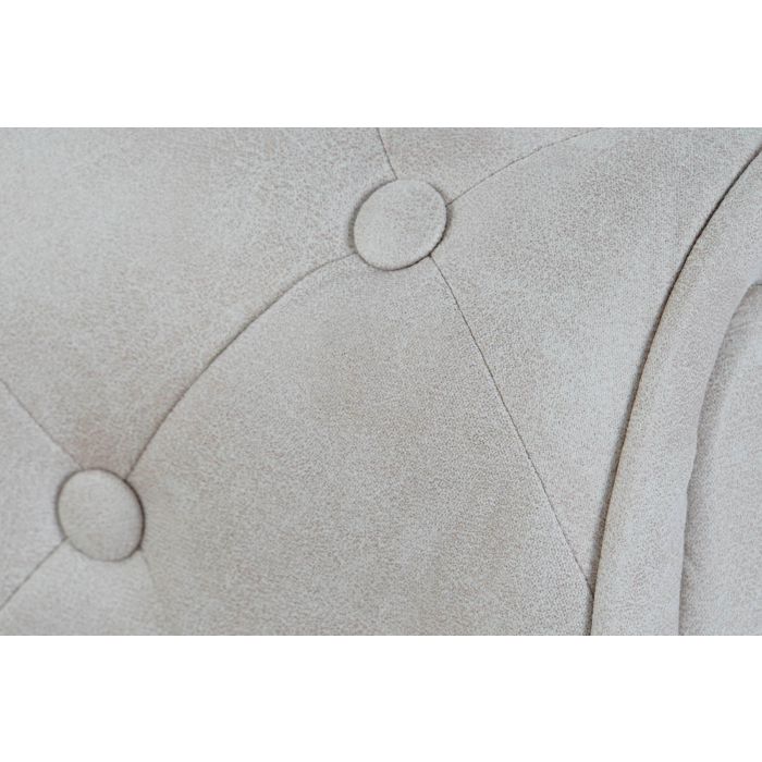 DKD Home Decor Sofá Vintage Capitoné Blanco Natural Poliéster Madera | Desmontable - Ancho 151 cm, Largo 80 cm, Alto 70 cm 3
