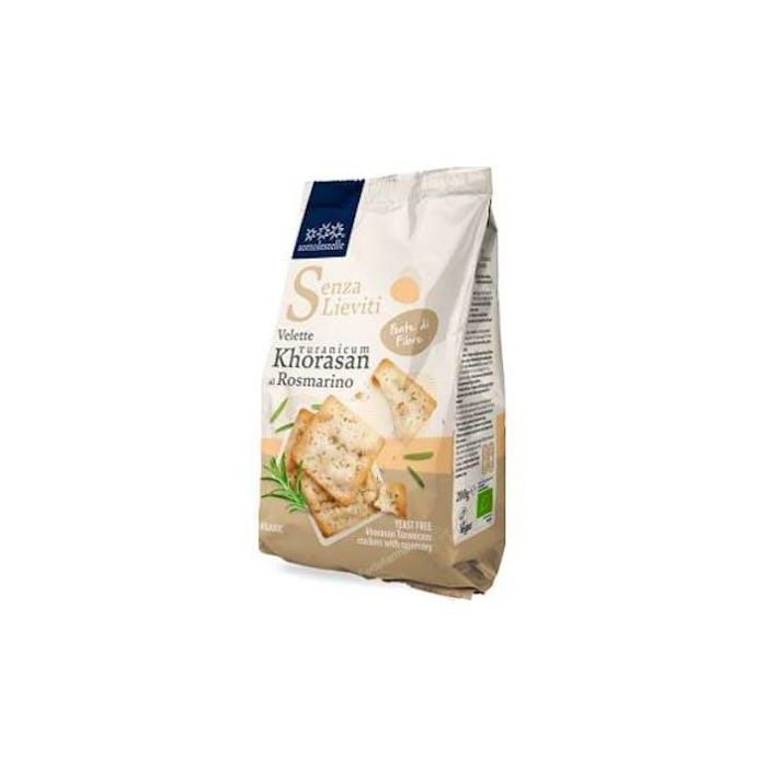 SOTTOLESTELLE Cracker de Khorasan con Romero Bio 200g, ligeros y crujientes con aceite de oliva virgen extra