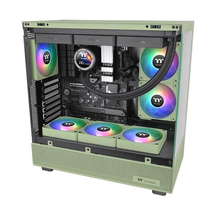 Thermaltake CL-F198-PL12MG-A Ventilador de Carcasa para Ordenador 12cm Verde, 3 Unidades, 65.82 CFM, Rodamiento Hidráulico 5 Thermaltake CL-F198-PL12MG-A Ventilador de Carcasa para Ordenador 12cm Verde, 3 Unidades, 65.82 CFM, Rodamiento Hidráulico 5