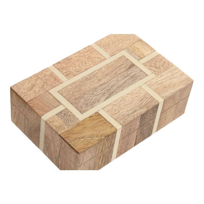 Joyero Urban DKD Home Decor Natural Blanco 13 x 7.5 x 18 cm Set de 2 1
