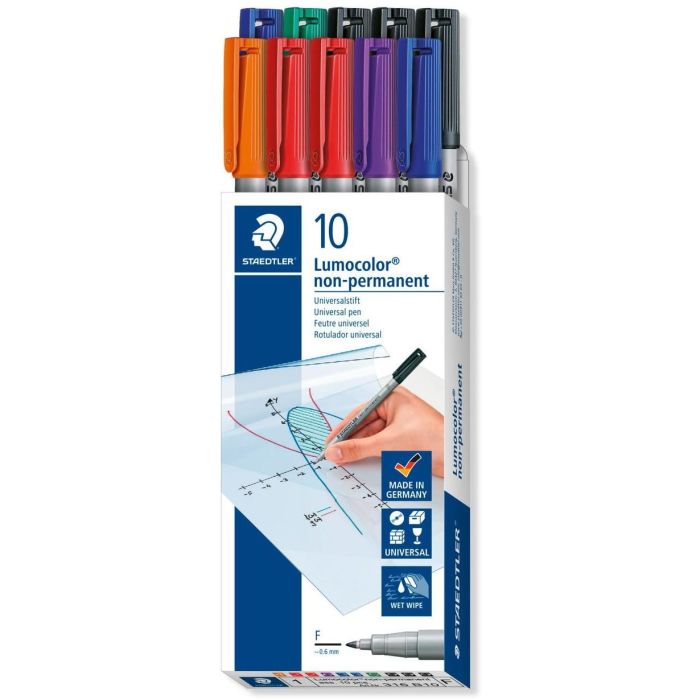 STAEDTLER Lumocolor F Rotulador Universal no Permanente, 10 Unidades