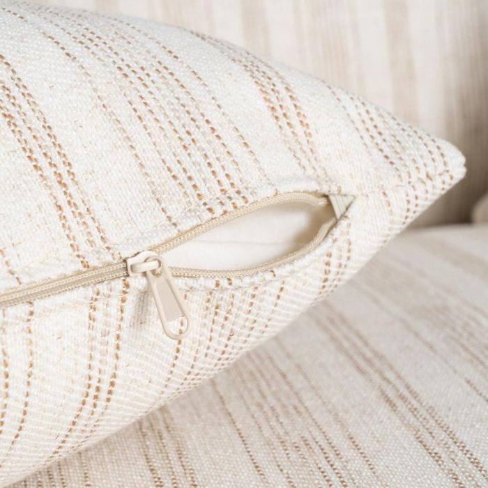 Sofá 2 Plazas Rayas Crema Tejido 178 X 101 X 71 cm