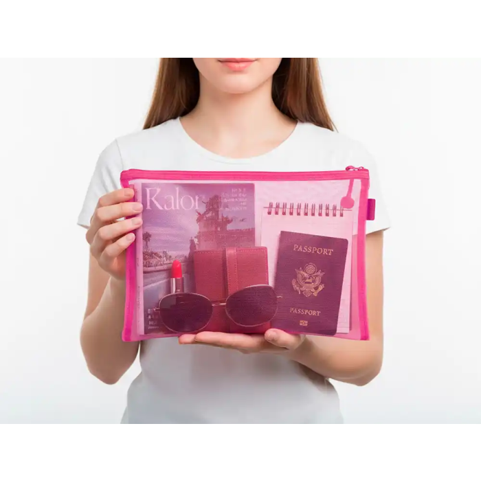 Liderpapel Bolsa zipper bag de poliéster transpirable multiusos tamaño DIN A4 color rosa 6 Liderpapel Bolsa zipper bag de poliéster transpirable multiusos tamaño DIN A4 color rosa 6