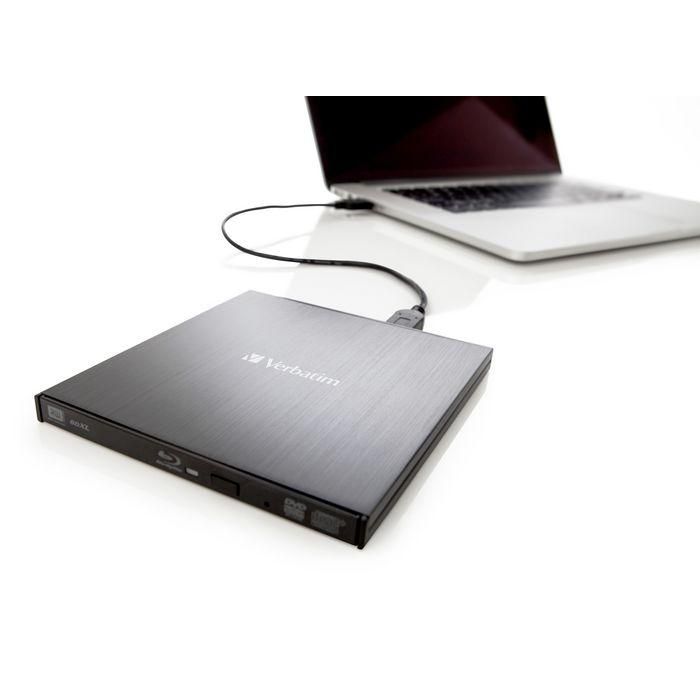 Verbatim Grabadora Externa Blu-ray USB 3.0 Slimline para Portátiles, Copias de Seguridad y Archivo de Datos con Software Nero 3