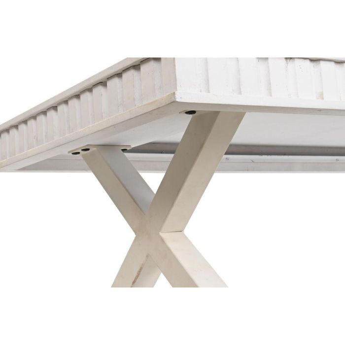 DKD Home Decor Mesa Centro Moderna Blanca de Madera Mango y Metal Desmontable | Largo 70 cm, Ancho 140 cm, Alto 42 cm 1 DKD Home Decor Mesa Centro Moderna Blanca de Madera Mango y Metal Desmontable | Largo 70 cm, Ancho 140 cm, Alto 42 cm 1