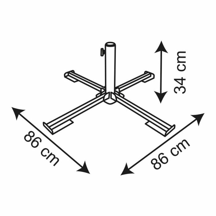 Base para Sombrilla Aktive 86 x 34 x 86 cm Negro Metal (2 Unidades) 1 Base para Sombrilla Aktive 86 x 34 x 86 cm Negro Metal (2 Unidades) 1
