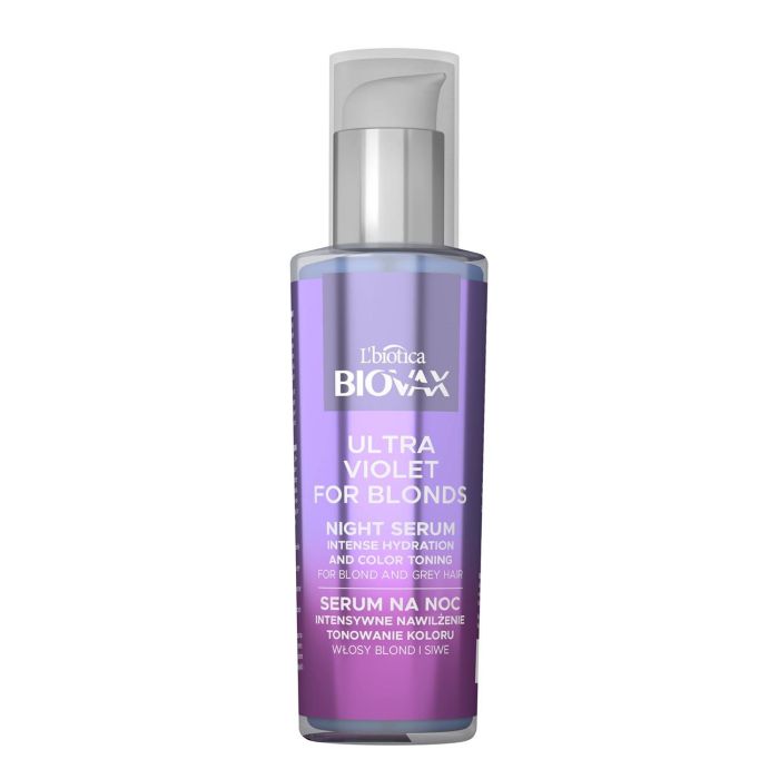 BIOTICA Biovax Ultra Violet Sérum de Noche para Cabellos Rubios 100ml - Tratamiento Específico Mujer