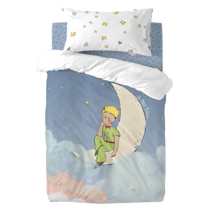 Juego de funda nórdica HappyFriday Le Petit Prince La Lune Multicolor Cuna de Bebé 2 Piezas