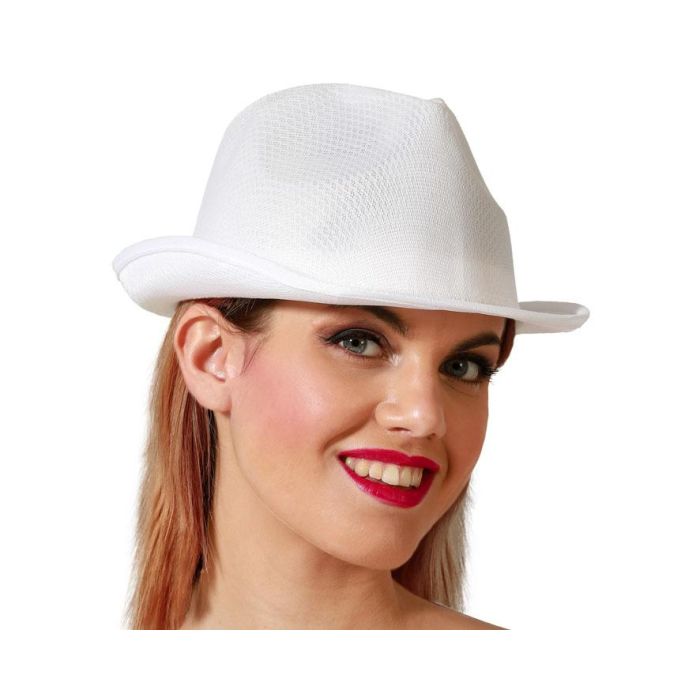 Sombrero De Fiesta Blanco Tipo Gánster Estilo Vintage Años 20 Charlestón Retro
