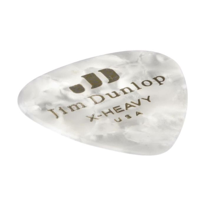 Dunlop Púas Guitarra Genuine Celluloid Blanco Perlado X Heavy - Pack 12 1