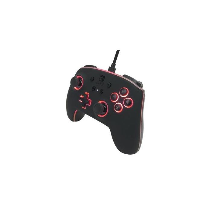 PowerA 1510925-01 Mando con Cable Mejorado Spectra LED para Nintendo Switch, 8 Colores, Efectos LED, Botones Asignables, Compatible con Switch y Switch OLED 7
