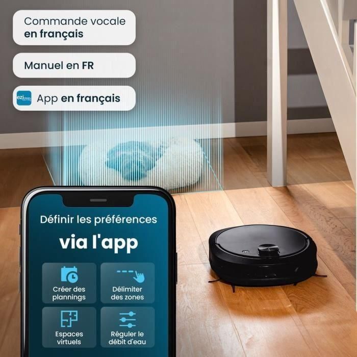 Robot Aspirador y Mopa Conectado con base de vaciado EZICLEAN All-in-one Z10 Plus - 240 min - 6000pa - 180m² - 1,5L 3 Robot Aspirador y Mopa Conectado con base de vaciado EZICLEAN All-in-one Z10 Plus - 240 min - 6000pa - 180m² - 1,5L 3