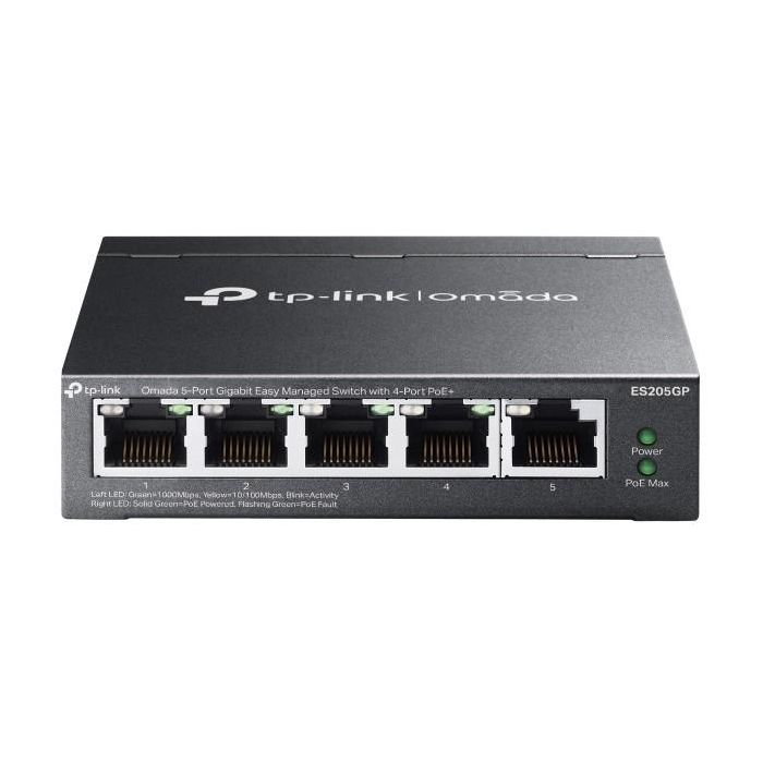 TP-Link ES205G Omada Switch Gestionado Gigabit Ethernet 5 Puertos RJ-45 PoE, 10 Gbit/s, QoS, Montaje Mural, Negro 0 TP-Link ES205G Omada Switch Gestionado Gigabit Ethernet 5 Puertos RJ-45 PoE, 10 Gbit/s, QoS, Montaje Mural, Negro 0