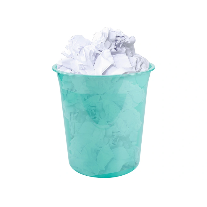 Liderpapel Papelera de plástico 13 litros menta translucido 275x285 mm 2 Liderpapel Papelera de plástico 13 litros menta translucido 275x285 mm 2