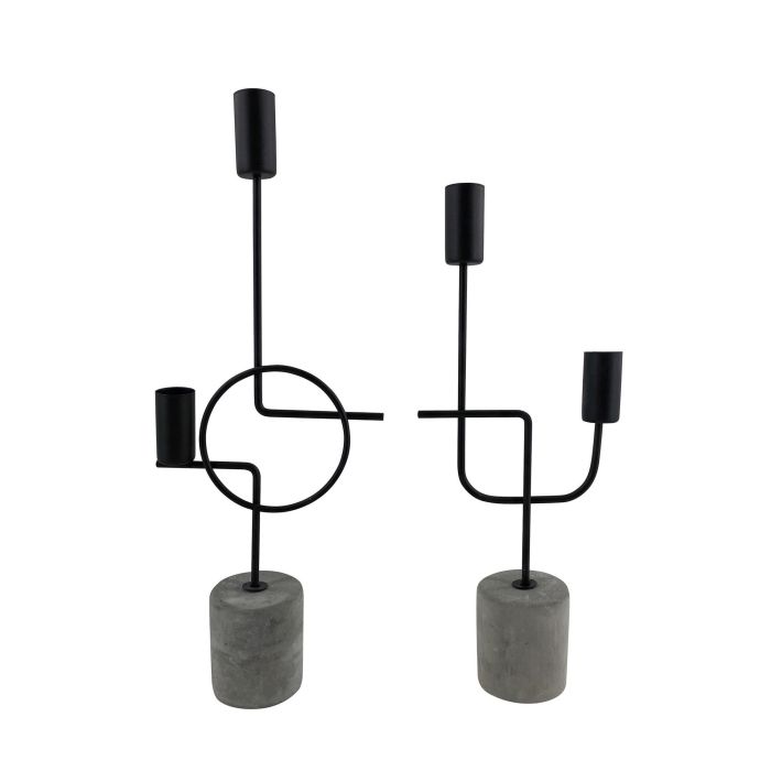 Candelabro Moderno DKD Home Decor Negro Gris 6 x 36 x 14 cm (4 Unidades)