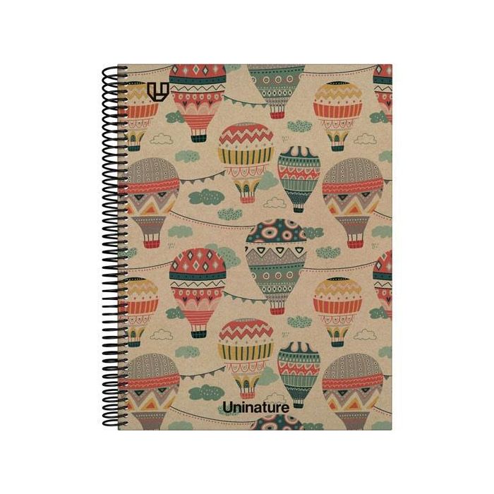 Grafoplás Cuaderno Espiral A4 80H 4x4 90 gr Kraft Y Cartón Reciclado Uninature Capadocia