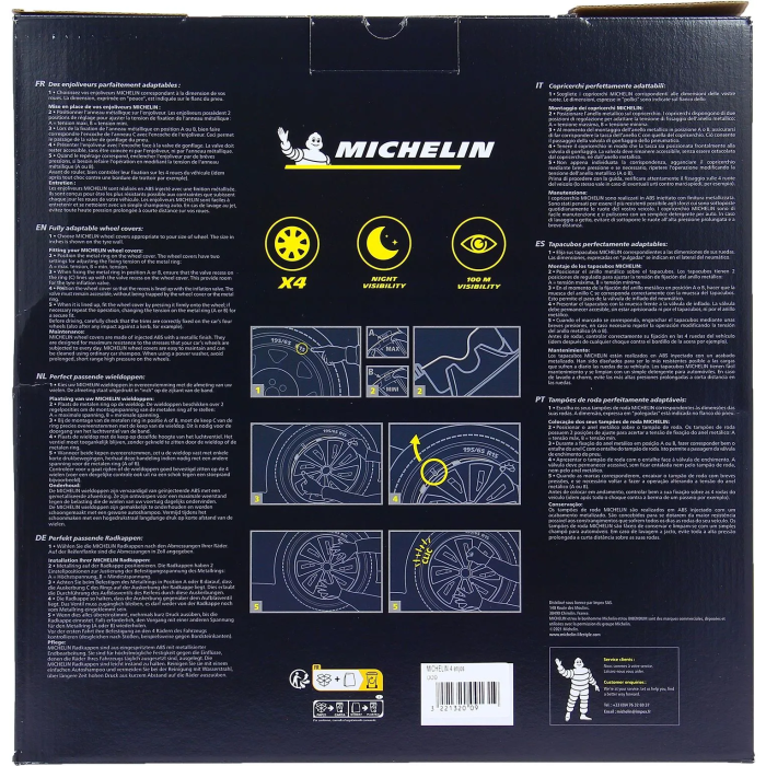 Michelin Embellecedores 4 Ruedas 16 Pulgadas Chromed NVS42 Seguridad Visibilidad Nocturna 3 Michelin Embellecedores 4 Ruedas 16 Pulgadas Chromed NVS42 Seguridad Visibilidad Nocturna 3
