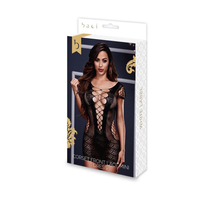 Picardías Con Encaje Talla Única Baci Lingerie BLW3126 Negro (Talla única) Picardías Con Encaje Talla Única Baci Lingerie BLW3126 Negro (Talla única)