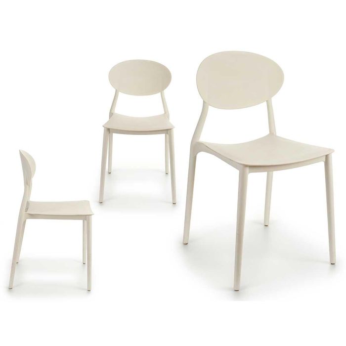 Silla de plástico forma blanca Giftdecor 41x81x49 cm (4 Unidades) Silla de plástico forma blanca Giftdecor 41x81x49 cm (4 Unidades)
