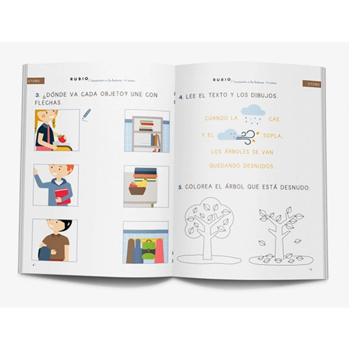 Rubio Cuaderno Iniciación a la Lectura para +4 Años con Formato DIN A5 2