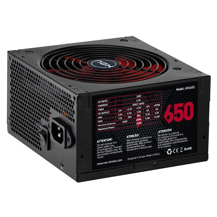 NOX NXS650 unidad de fuente de alimentación 650 W 20+4 pin ATX Negro, Rojo NOX NXS650 unidad de fuente de alimentación 650 W 20+4 pin ATX Negro, Rojo