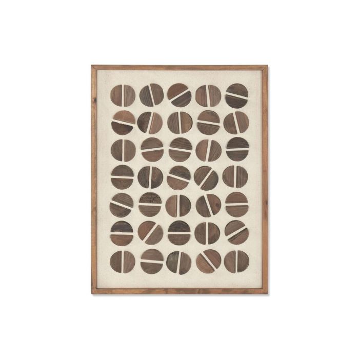 DKD Home Decor Cuadro Moderno Natural y Blanco de Madera Reciclada y Pino, 82 x 62 x 4 cm