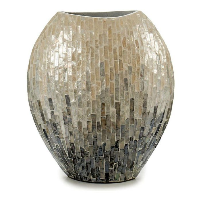 Jarrón Ancho Nácar Gris Degradado 32 cm - Giftdecor Jarrón Ancho Nácar Gris Degradado 32 cm - Giftdecor