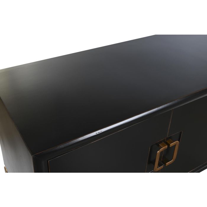 DKD Home Decor Buffet Oriental de Álamo y Metal con 4 Puertas y 2 Estanterías, Negro, Bronce y Dorado - 180x50x90 cm 1 DKD Home Decor Buffet Oriental de Álamo y Metal con 4 Puertas y 2 Estanterías, Negro, Bronce y Dorado - 180x50x90 cm 1