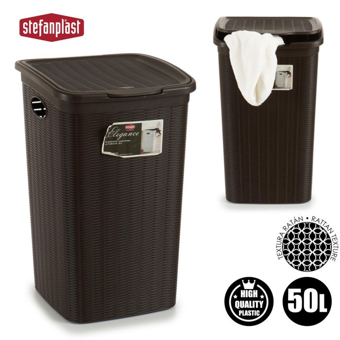 Pongotodo Elegance 50L Chocolate Stefanplast 36.5x54.5x38 cm (6 Unidades) 3 Pongotodo Elegance 50L Chocolate Stefanplast 36.5x54.5x38 cm (6 Unidades) 3